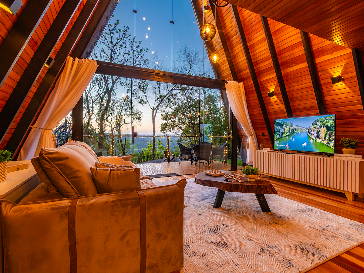 Sala de estar da Cabana Lios